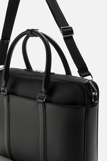 TEXTURED BRIEFCASE - Black by Zara - Image 4