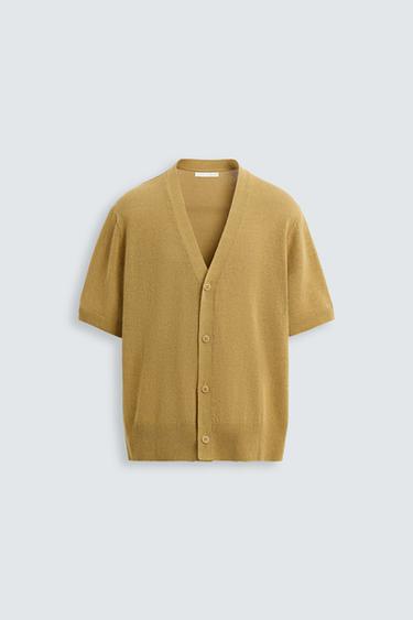 SHORT SLEEVE CARDIGAN - Yellow by Zara