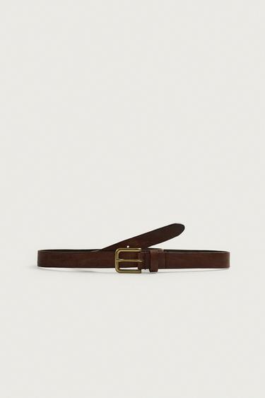 AARON LEVINE X ZARA VINTAGE-EFFECT LEATHER BELT - Brown by Zara