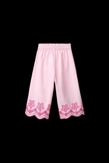 EMBROIDERED FLORAL CULOTTES - Pink by Zara - Image 1