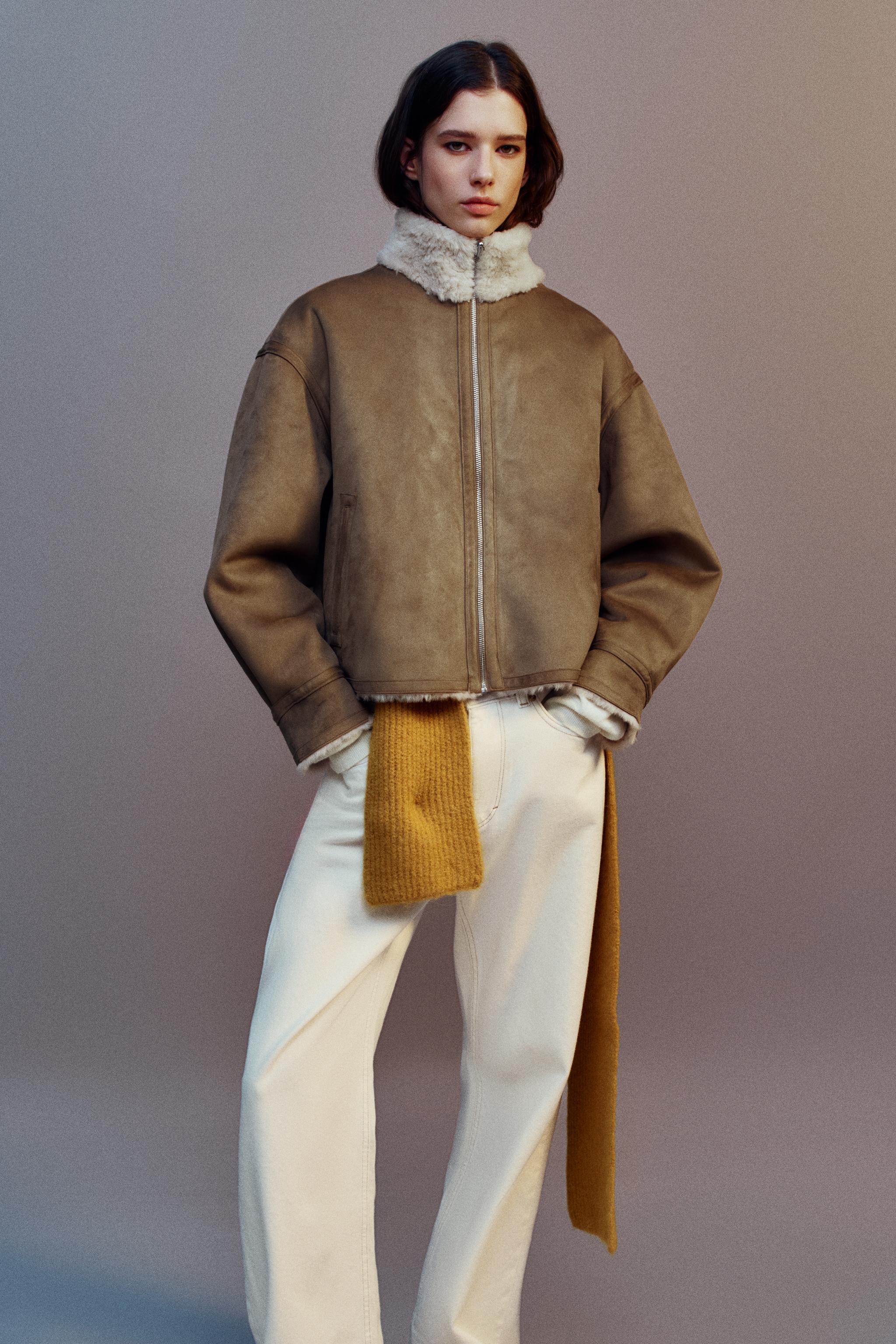BLOUSON DOUBLE FACE À COL MONTANT