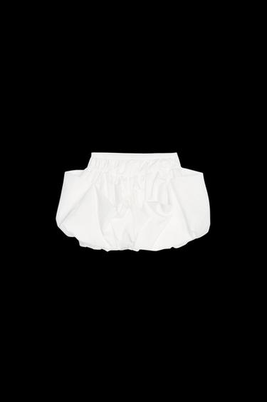 Zara ZW COLLECTION BALLOON MINI SKIRT - White - Image 0