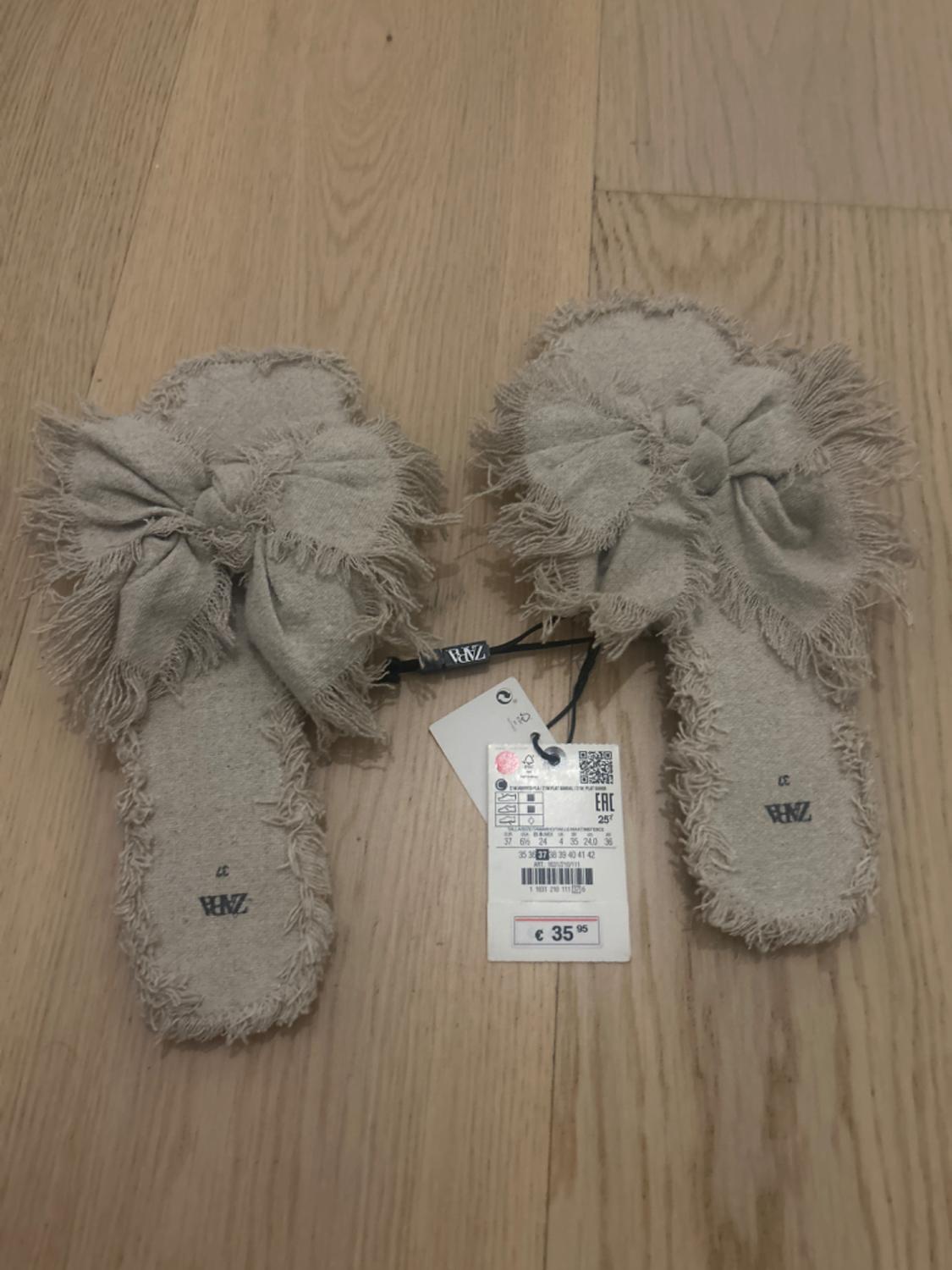 LINEN FLAT SLIDER SANDALS - Image 2