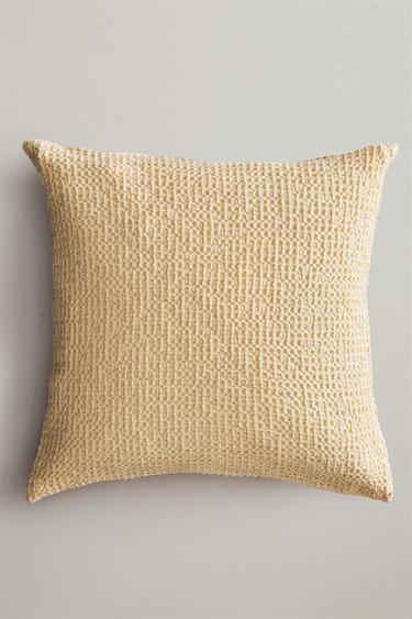 WAFFLE-KNIT CUSHION COVER – Sárga a ZARA-tól