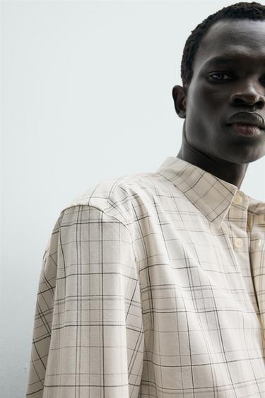 RELAXED FIT CHECK SHIRT - White by Zara - Image 5