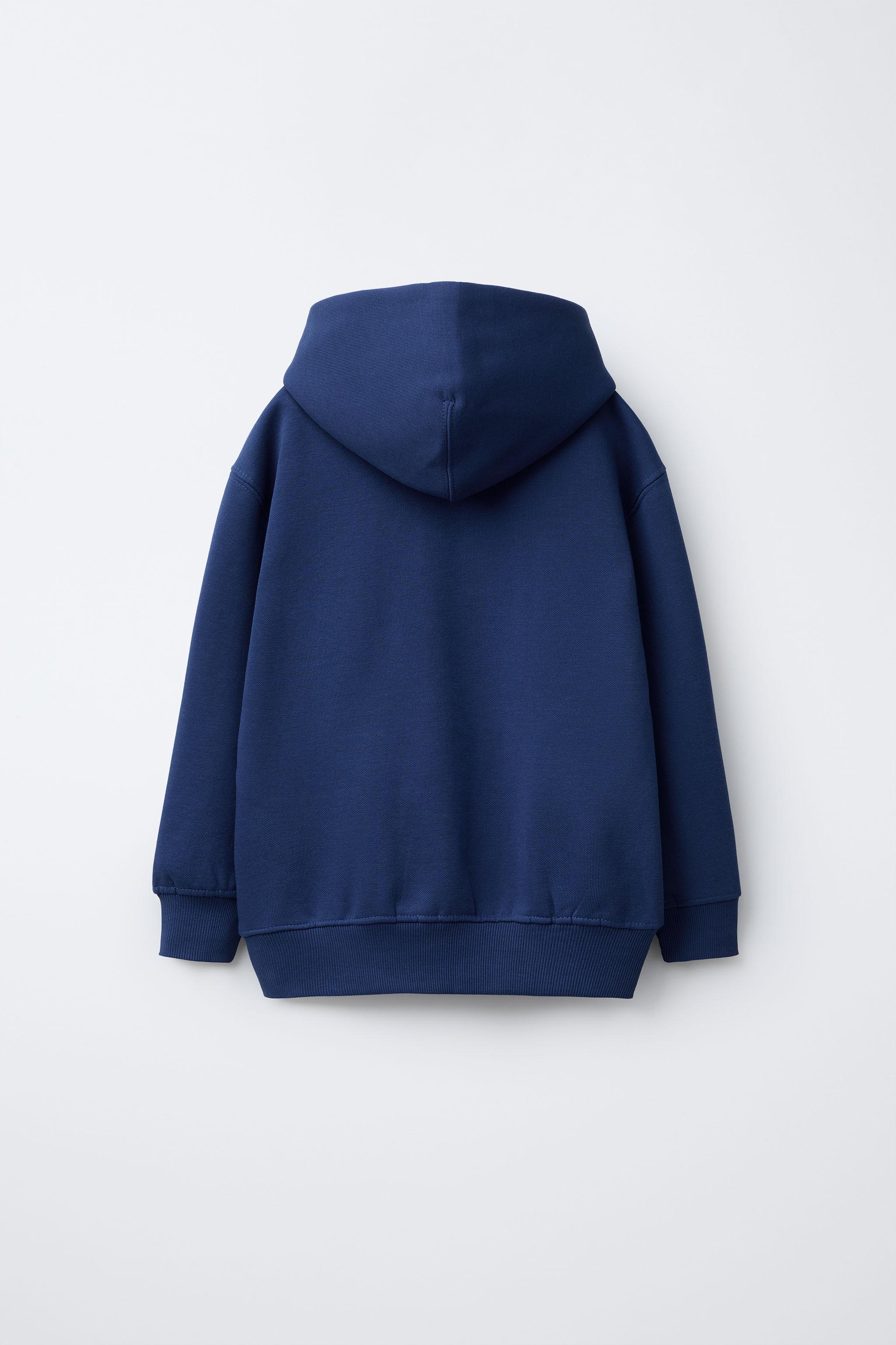 はるち！ HOODED ZIP SWEATSHIRT WITH LABEL - Gray marl | ZARA United States