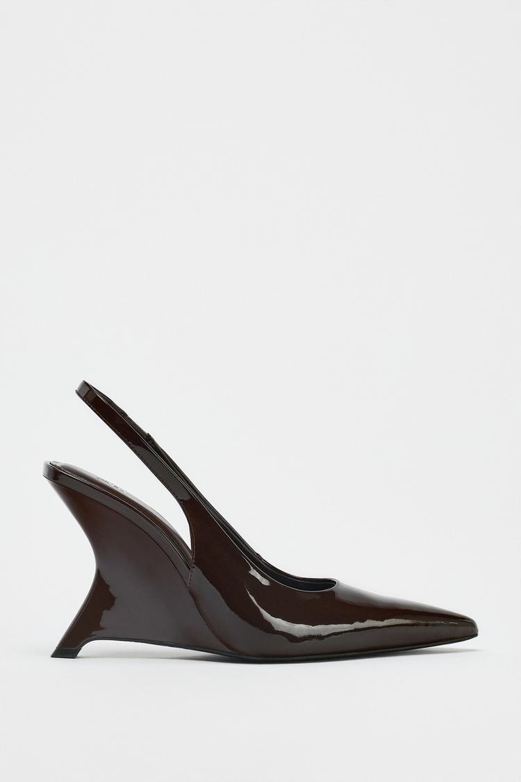 ASYMMETRIC HIGH-HEEL SHOES Brown ZARA Australia - Main Image