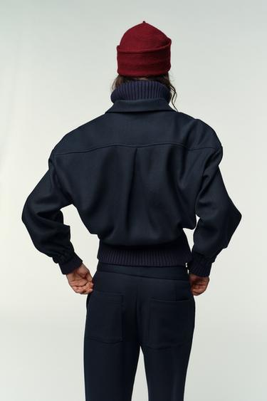 BLOUSON BOMBER COURT GLOBE - Bleu marine de Zara - Image 5
