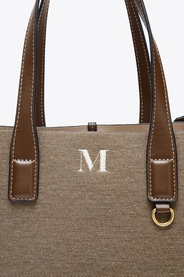 WOVEN TOTE BAG - Taupe Grey by Zara - Image 10