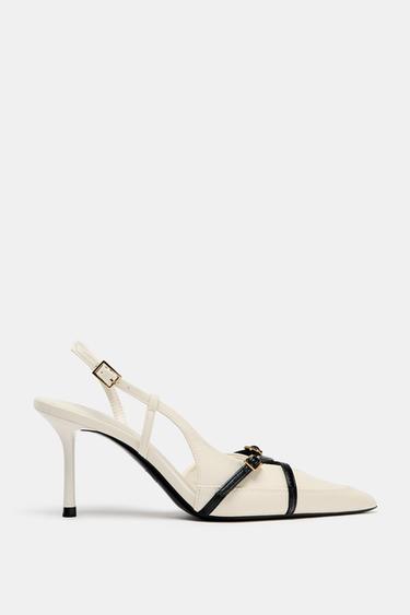 AUKŠTAKULNIAI BATELIAI SU SAGTIMIS IR DIRŽELIAIS – white – „Zara“