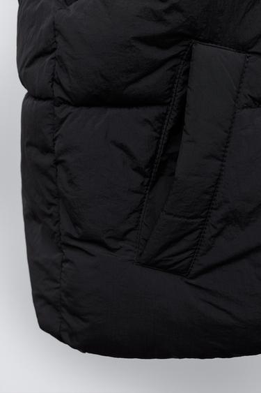HOODED PADDED GILET - Black by Zara - Image 4