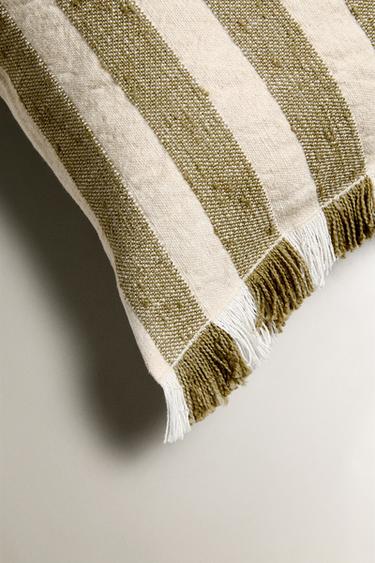 STRIPED CUSHION COVER - Green by Zara - Image 1