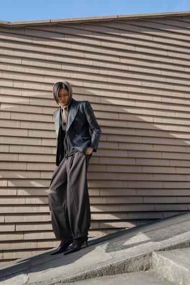 チェック柄ダーツパンツグレーZaraのチェック柄ダーツパンツ - グレー 