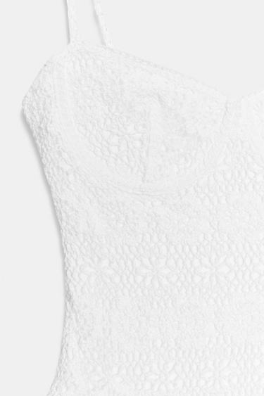 ROBE COURTE EN CROCHET - Blanc de Zara - Image 8