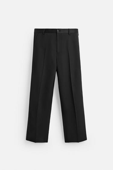 Zara LIMITED EDITION BANDED SUIT PANTS - Black