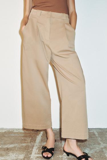 LOOSE BARREL TROUSERS - Light khaki by Zara