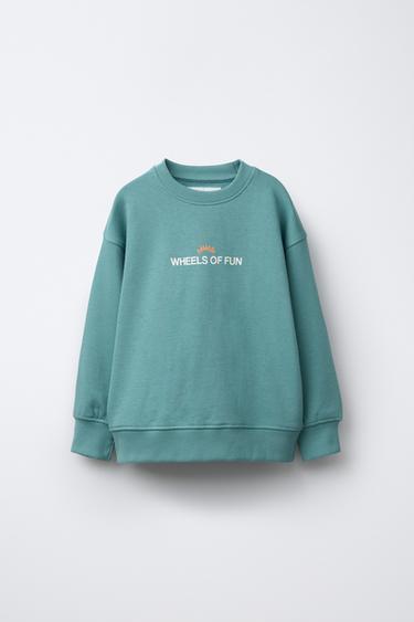 SUDADERA ESTAMPADO GRAFFITI - Azul medio de Zara