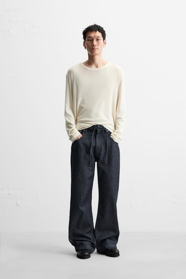 FLARE FIT BAGGY デニムパンツ - インディゴブルー | ZARA Japan / 日本