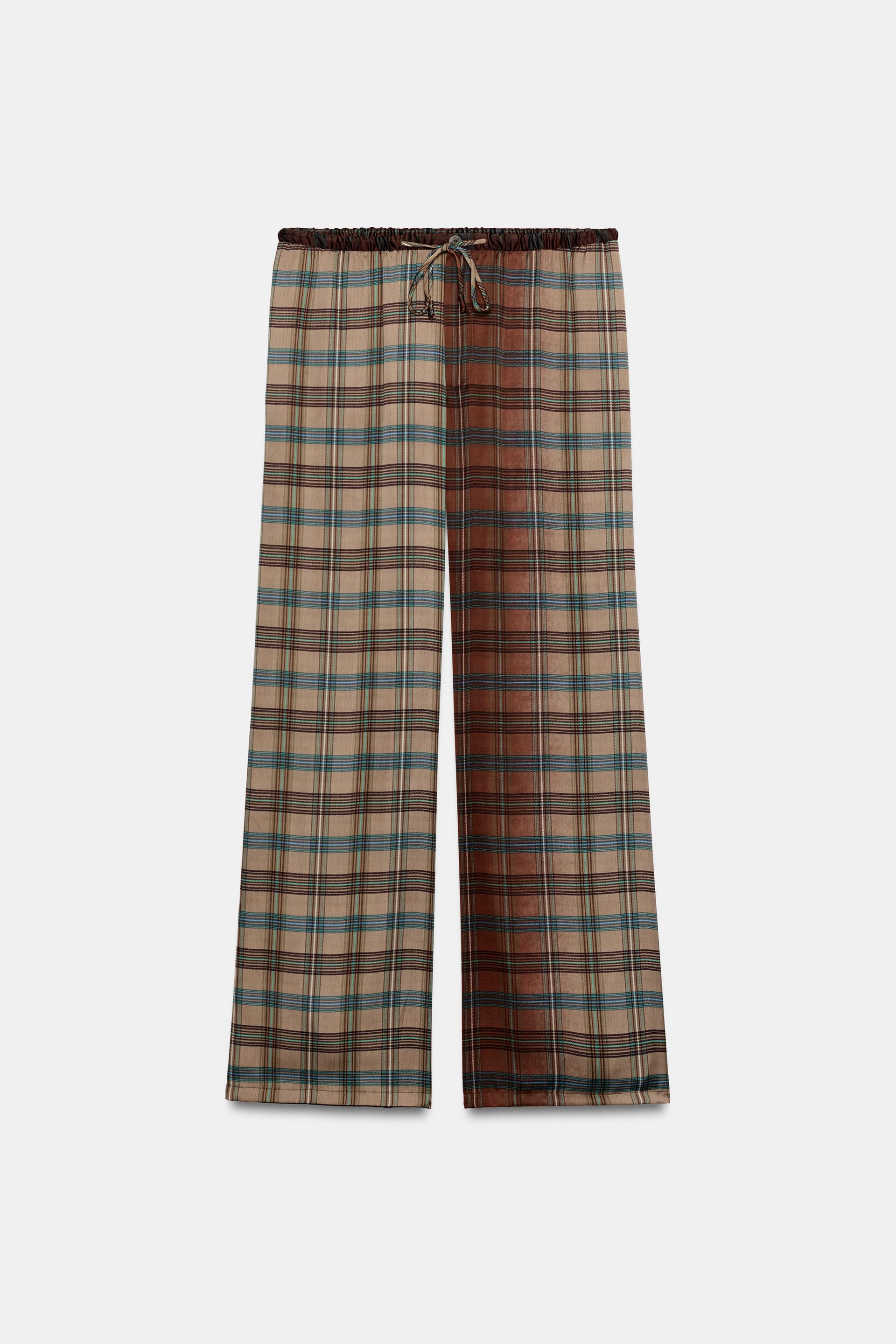 Zw Collection Checked Flowing Trousers