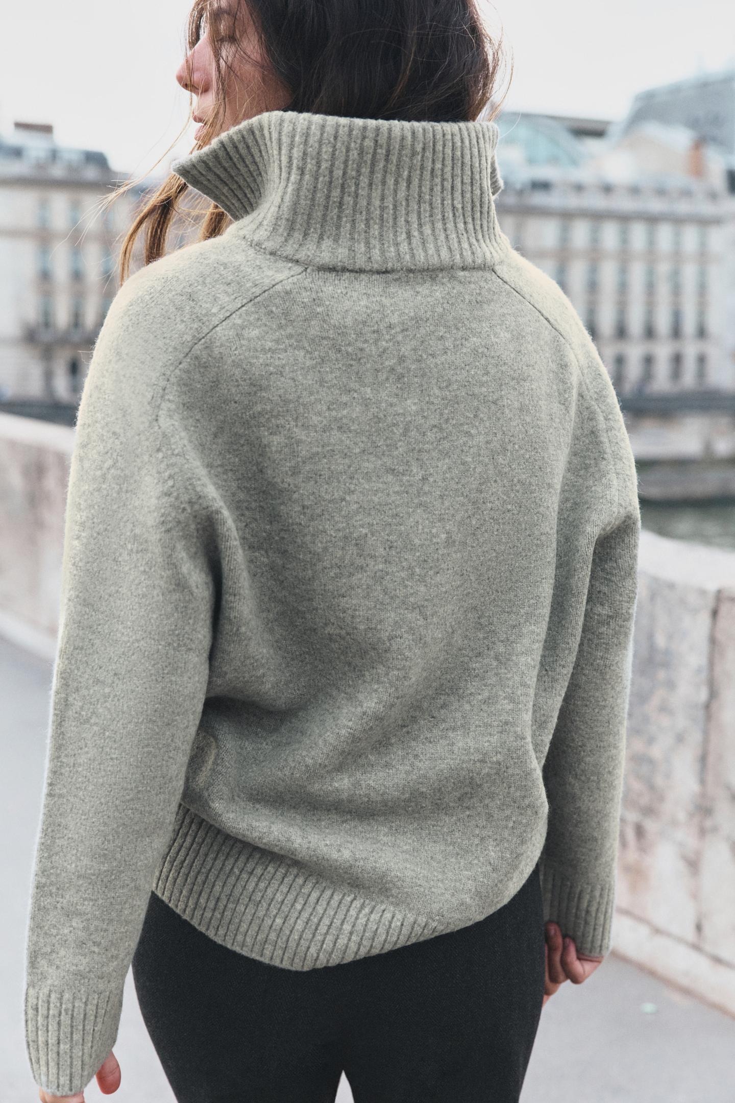 Женский свитер Zara Soft Knit, цвет: Серый меланжевый — фото 5