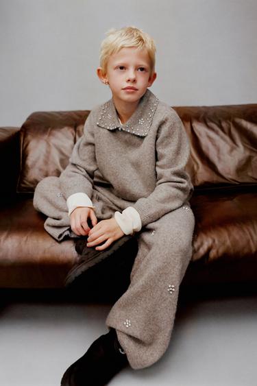 SPARKLY KNIT JUMPER - Brown / Taupe by Zara