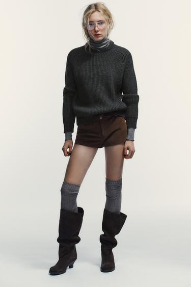 PURL KNIT JUMPER - Dark grey by Zara