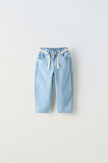 JEANS BOLSILLOS CORDÓN - Azul claro de Zara