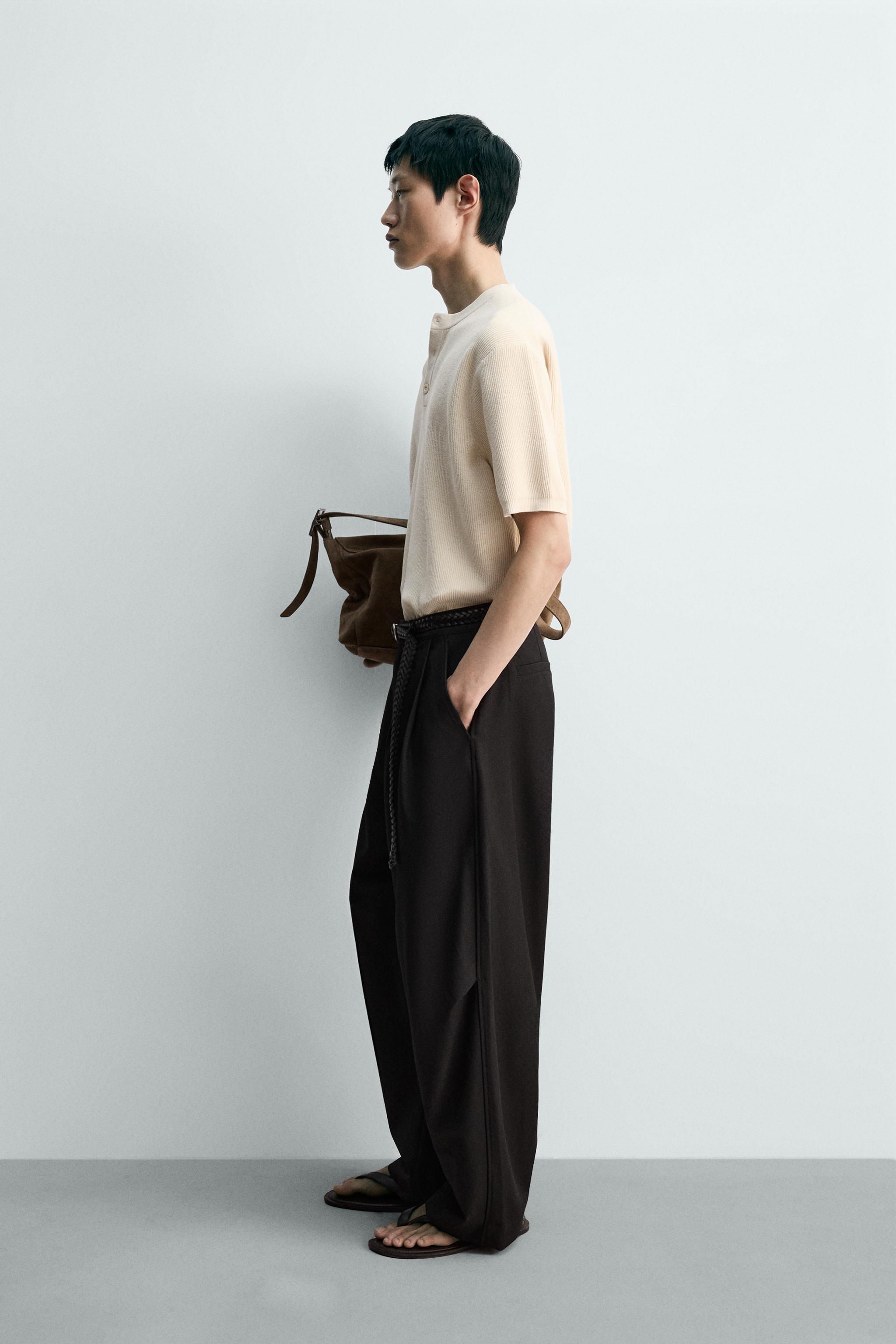 ニットヘンリーネックTシャツ - オフホワイト | ZARA Japan / 日本