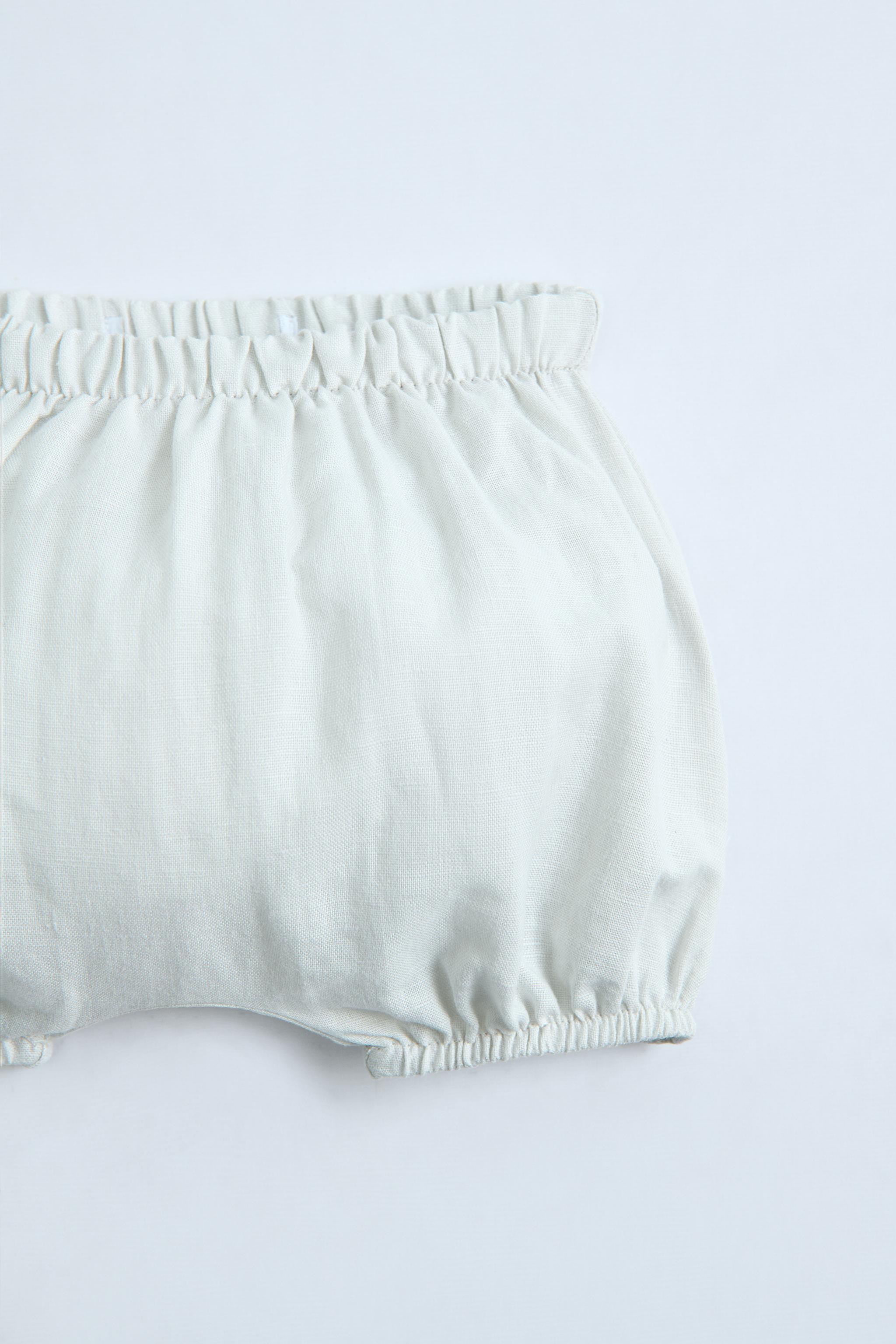 LINEN AND COTTON BLEND BLOOMERS