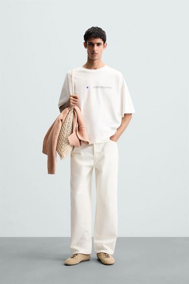 CAMISETA ESTAMPADO COMBINADO - Blanco de Zara - Imagen 0