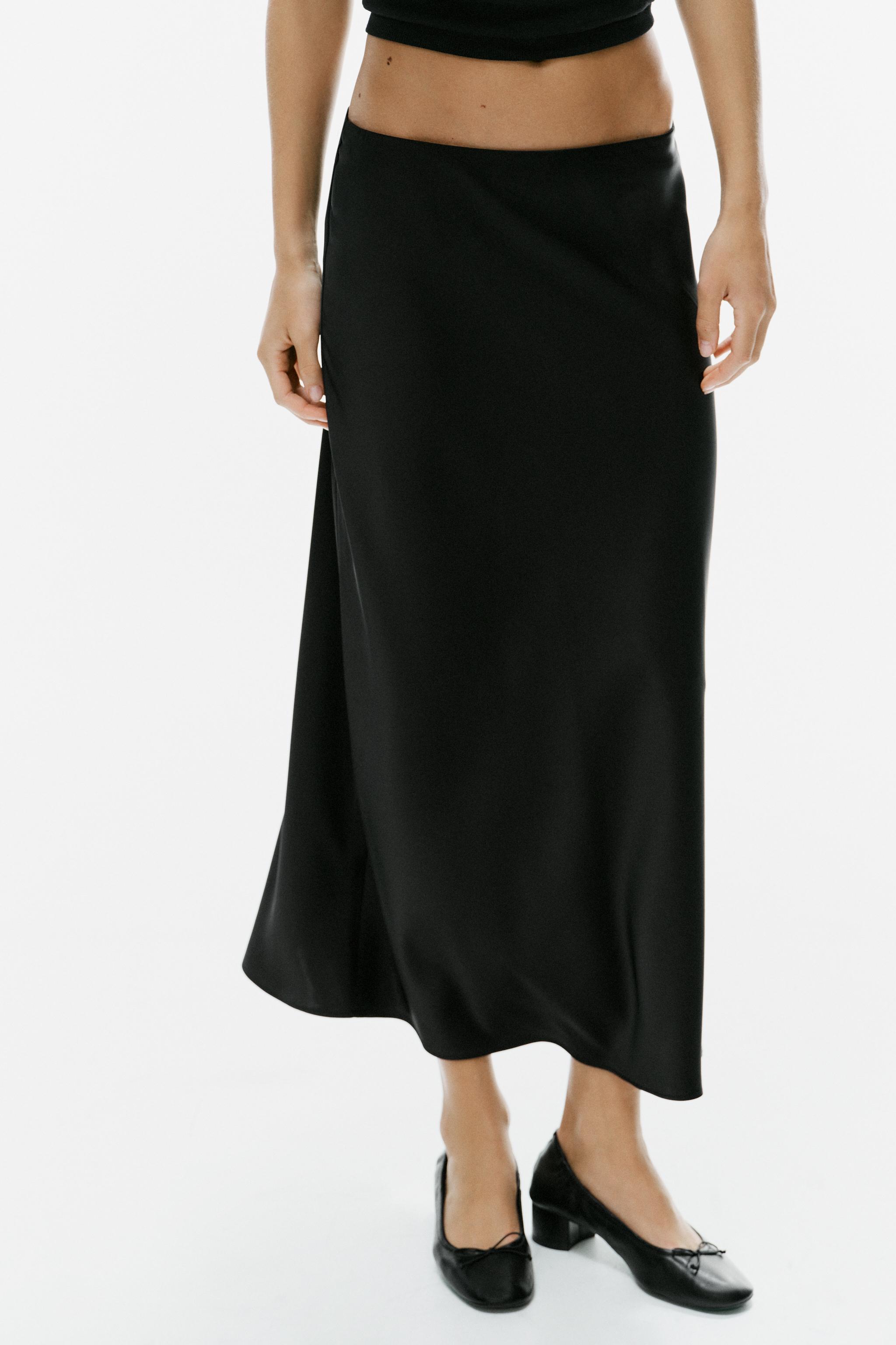 Zara Saten Midi Etek görsel 2