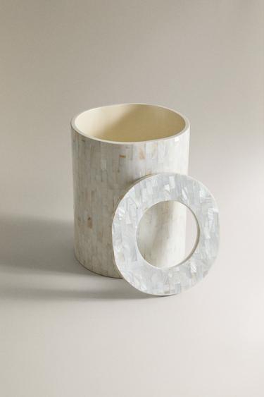 MOTHER OF PEARL EFFECT BATHROOM BIN - Light beige by Zara - Image 3