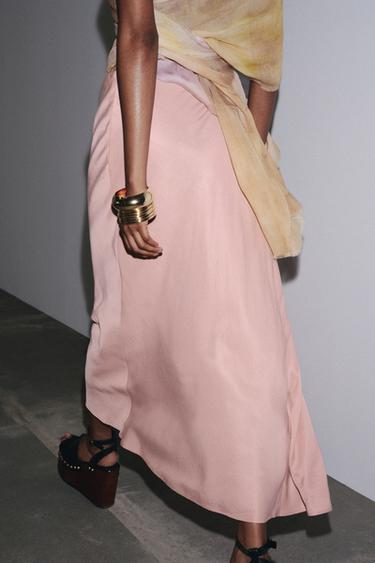 ZW COLLECTION LONG SKIRT - Pink by Zara