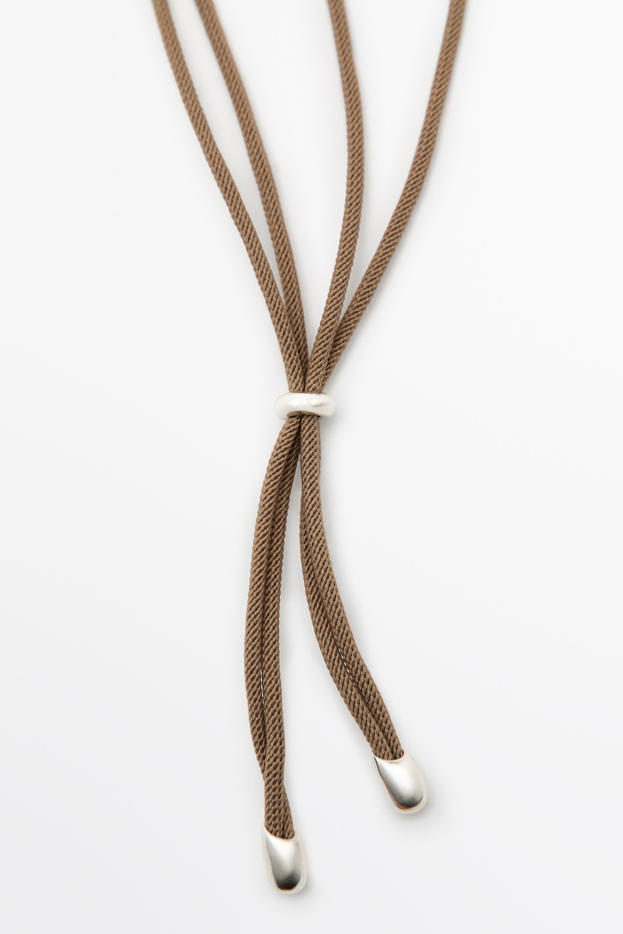 Collier cordon perles gemmes
