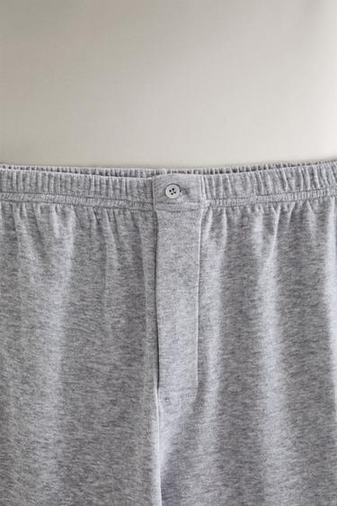 PANTALON LONG EN COTON - Gris de Zara - Image 1