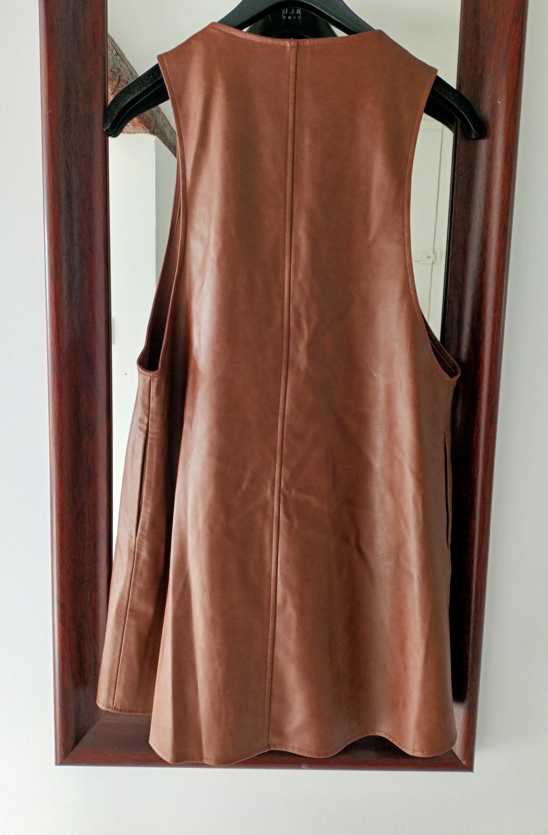 FAUX LEATHER PINAFORE SKIRT - Image 3