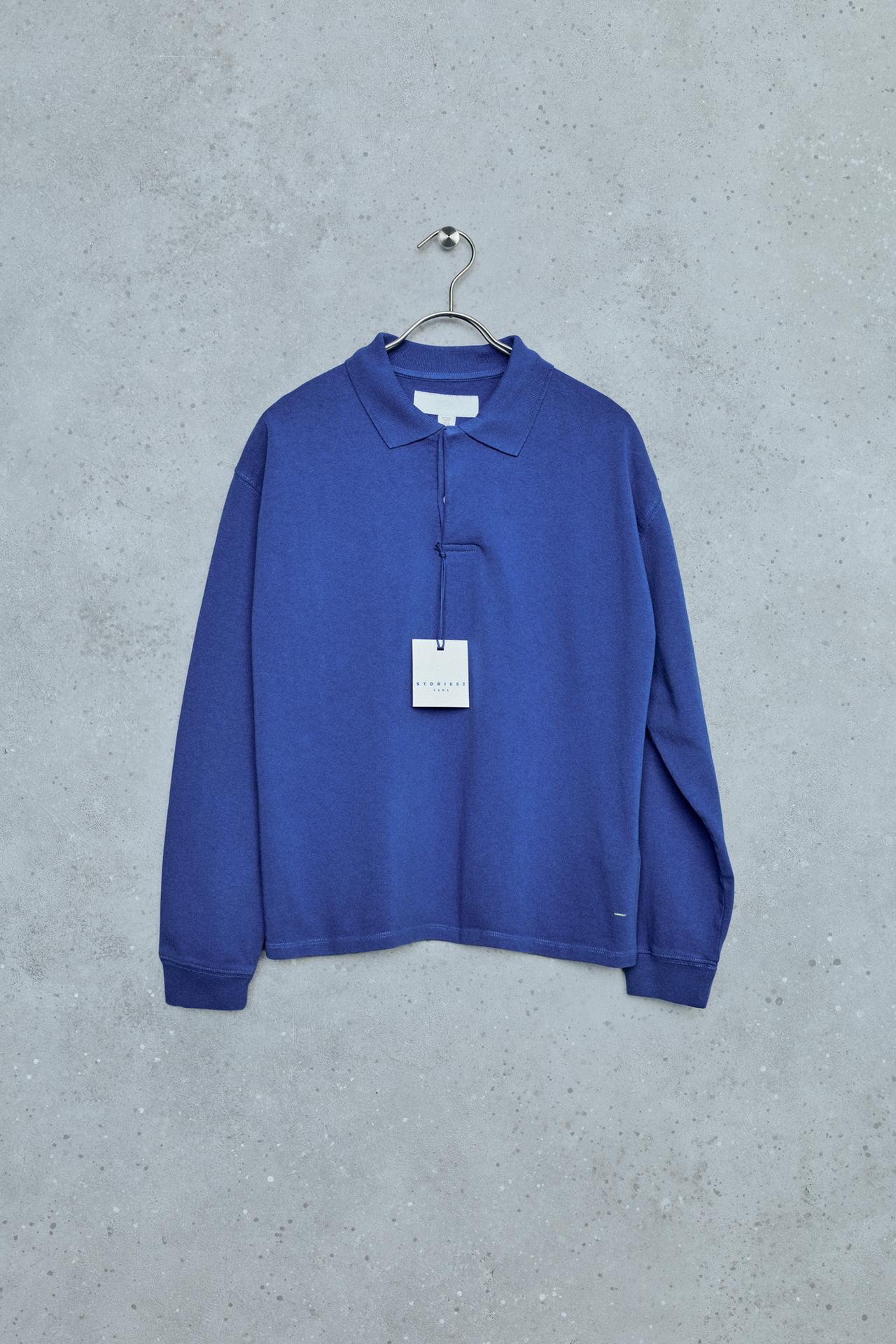 STORIESZ - GARMENT DYED POLO SHIRT — Bluish