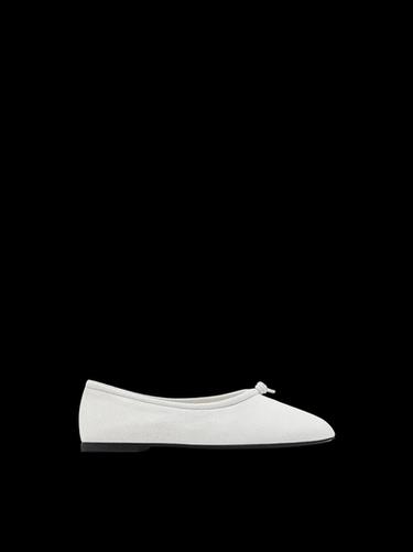 Zara Crackled ballet flats with knot - White - Image 0