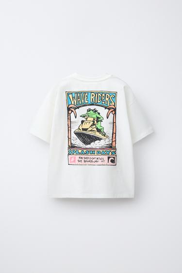T-SHIRT MIT PRINT - Weiß von Zara