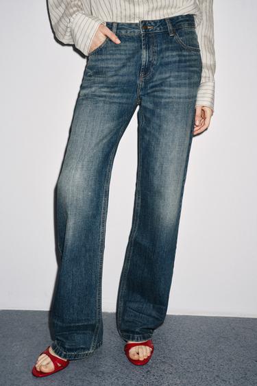 ZW COLLECTION LOW-RISE BOOTCUT JEANS - Blue by Zara - Image 1