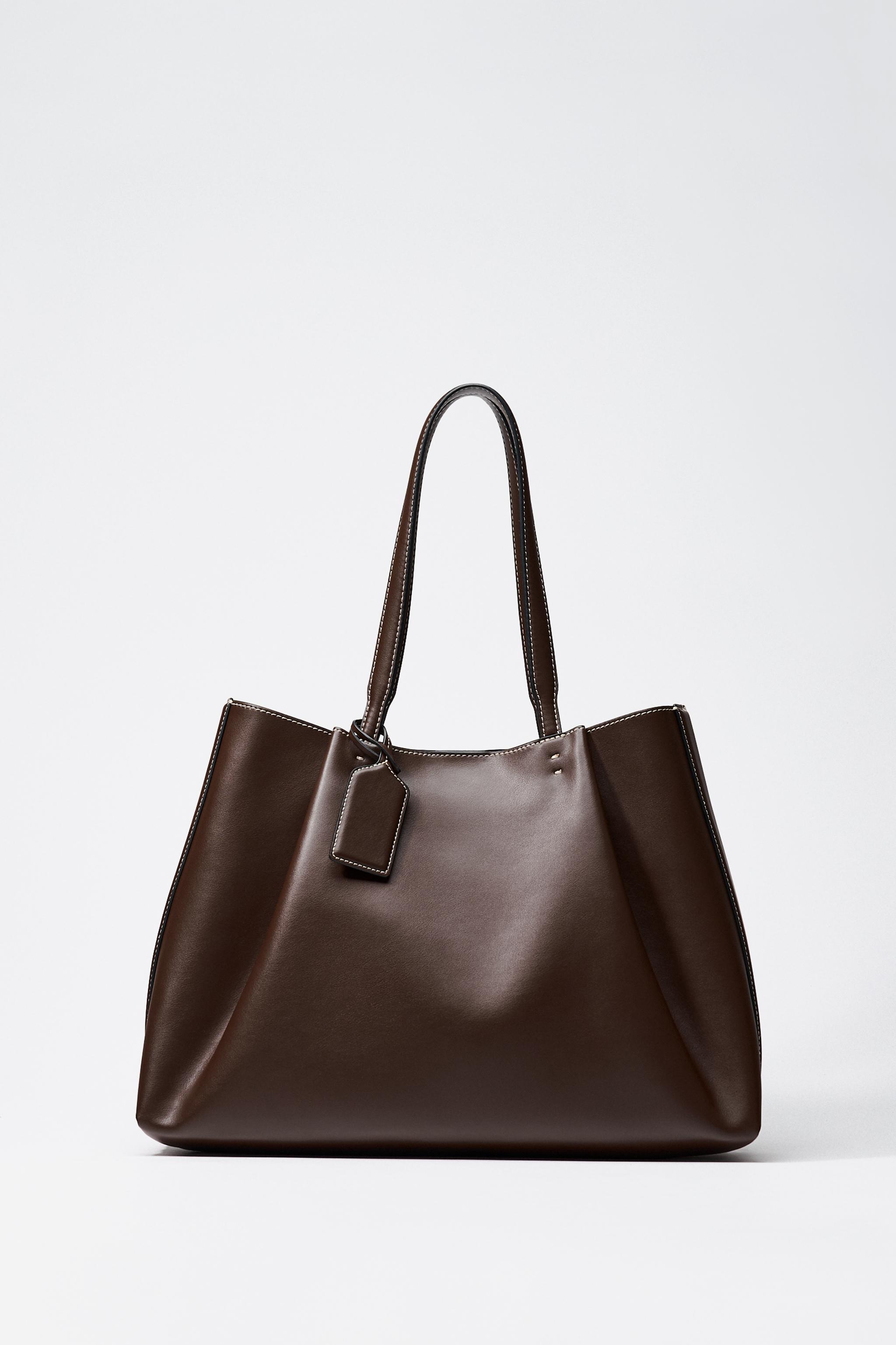 SAC SHOPPER AVEC PINCE Noir ZARA France - Main Image