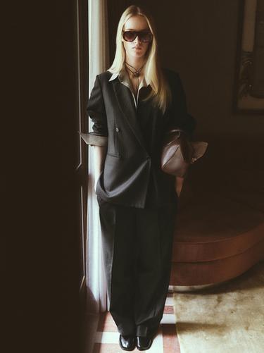 Americana cruzada 100% lana - Gris de Zara