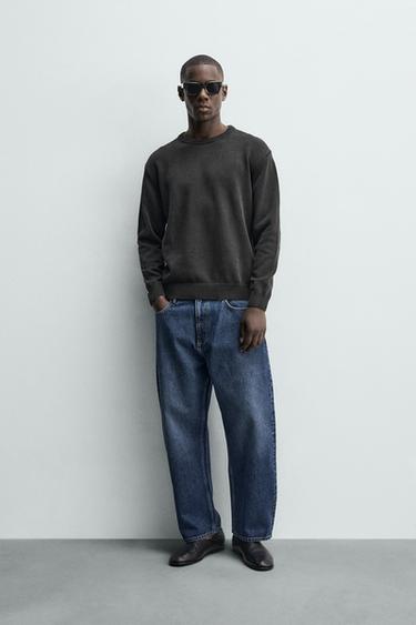 JEANS TAPERED WIDE FIT - Azul de Zara - Imagen 0