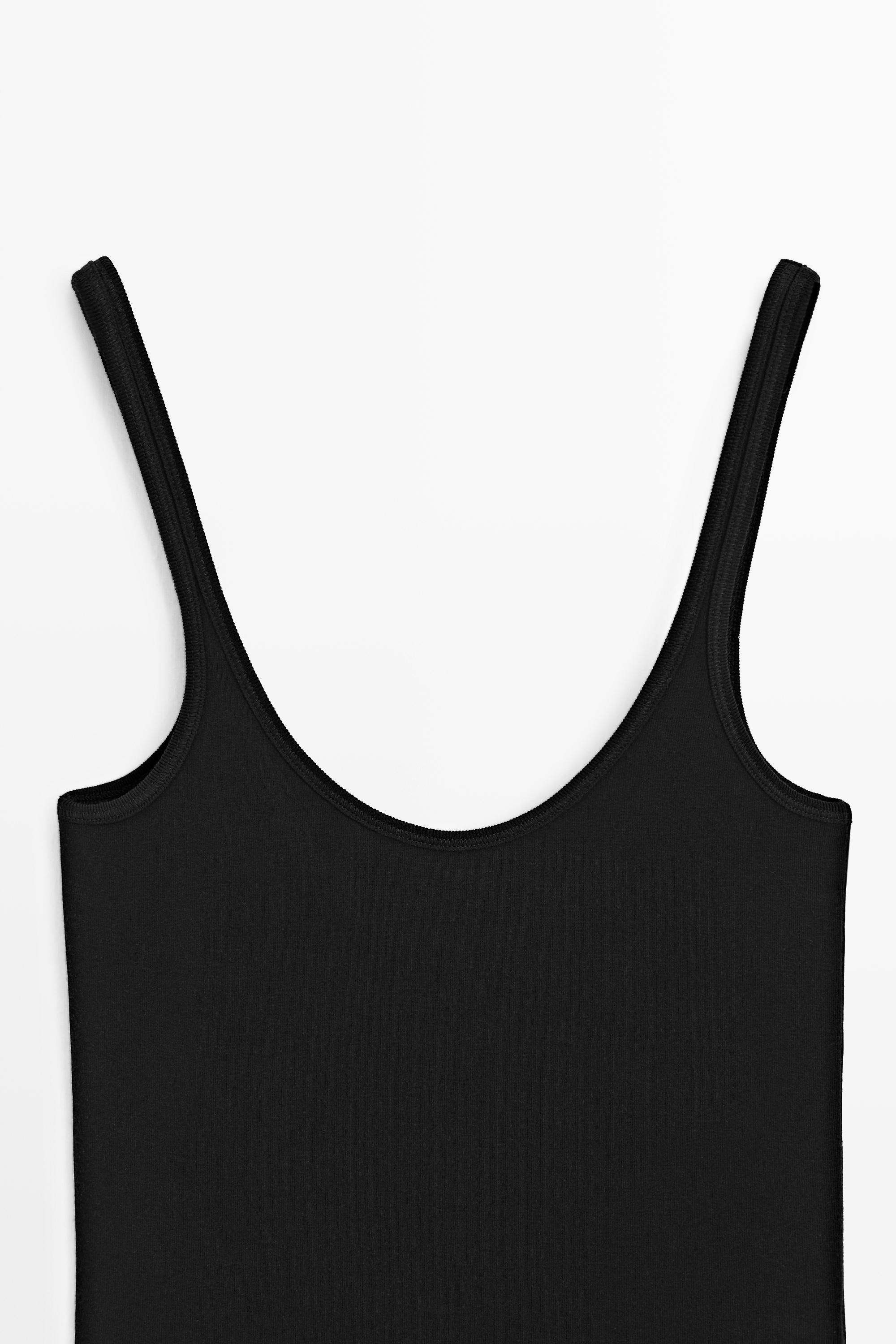 Strappy cotton blend top