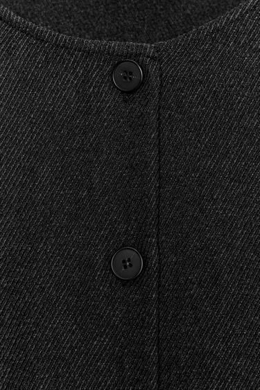 HAUT PEPLUM À MANCHES BOUFFANTES - Gris anthracite de Zara - Image 7