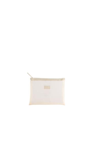 SMALL MESH WASH BAG - Ecru White by Zara