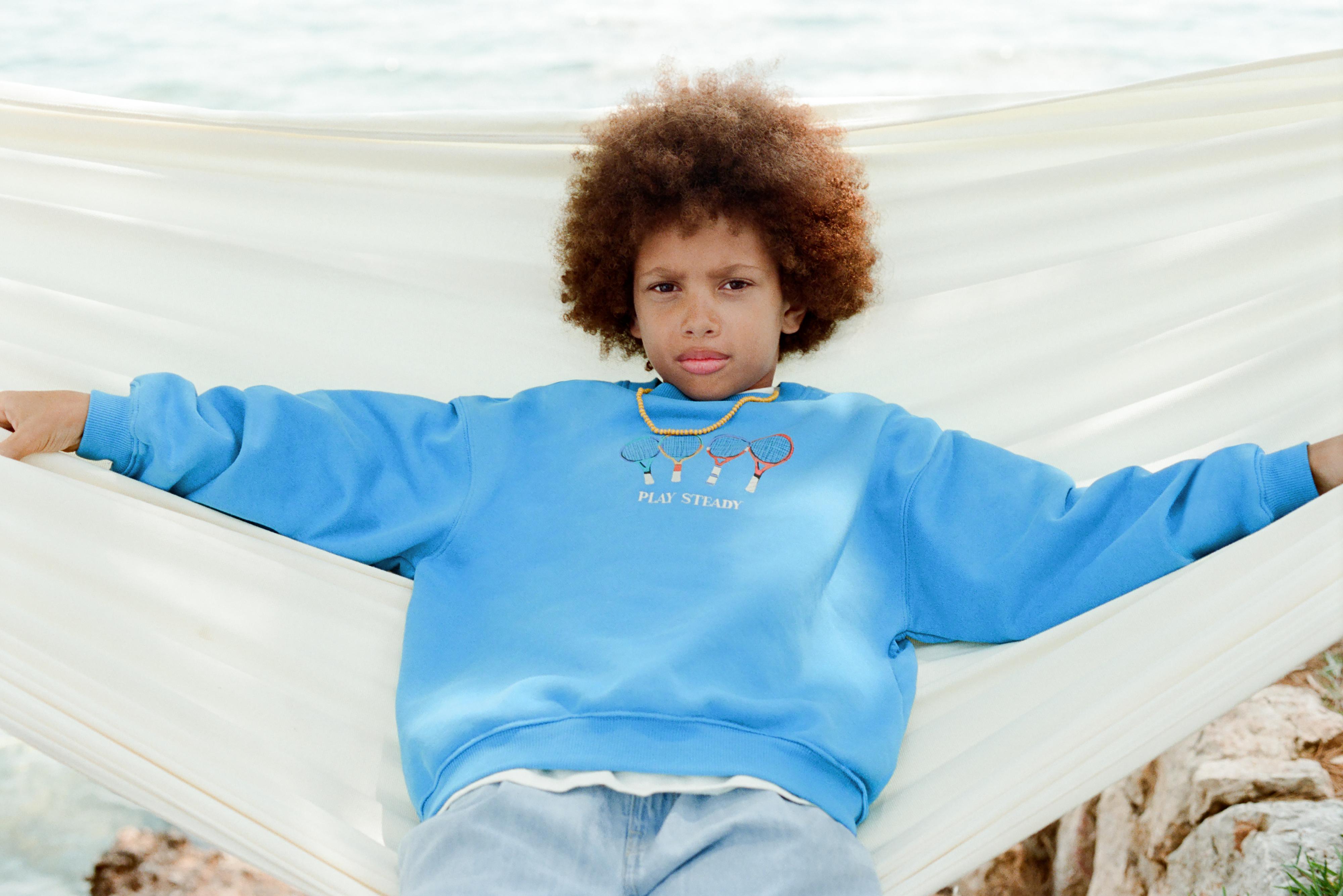 TENNIS EMBROIDERY SWEATSHIRT — Bluish