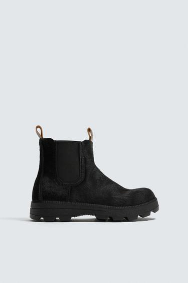 BOTTES CHELSEA EN CUIR X SR_A - Noir de Zara