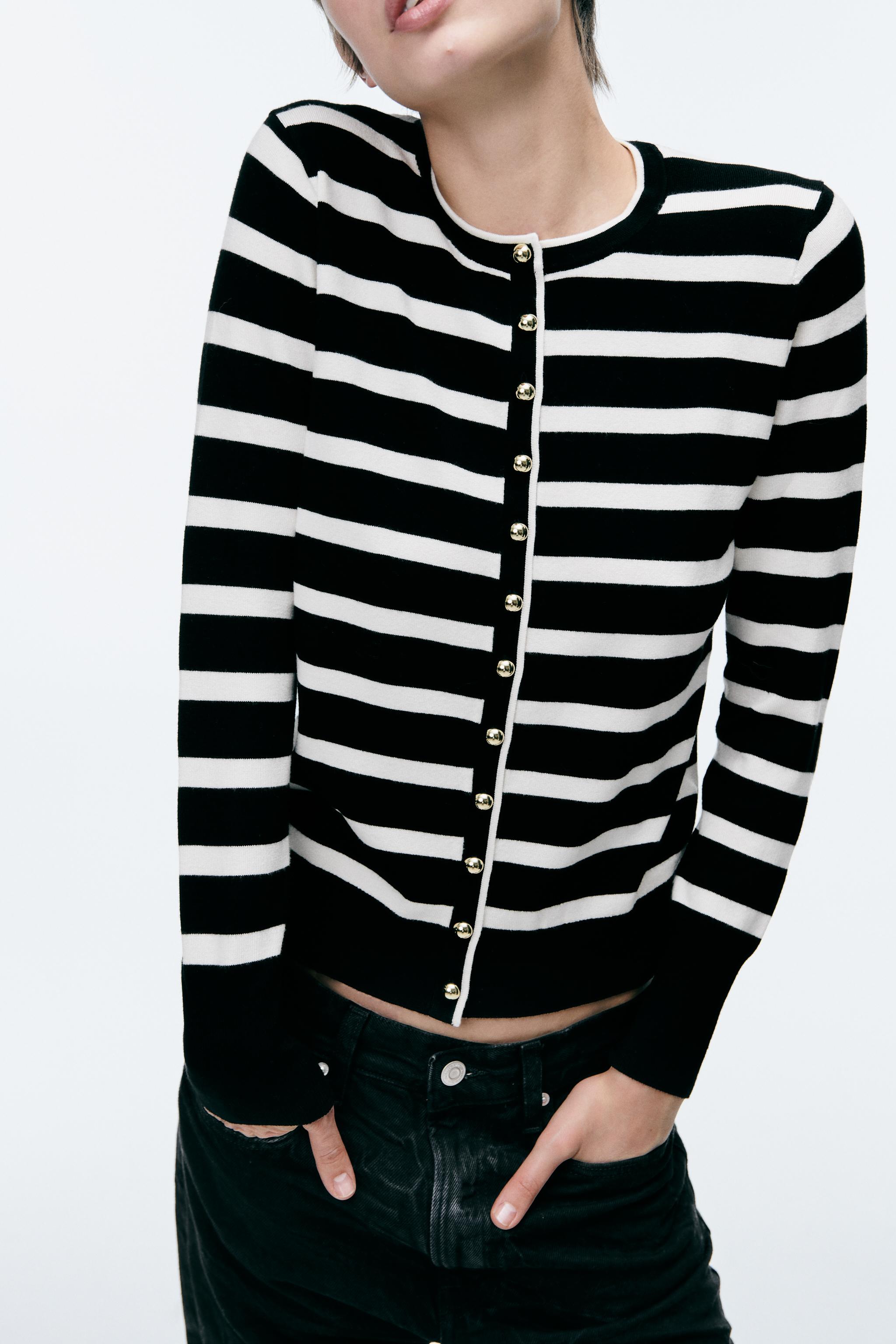 Zara black and white on sale sweater