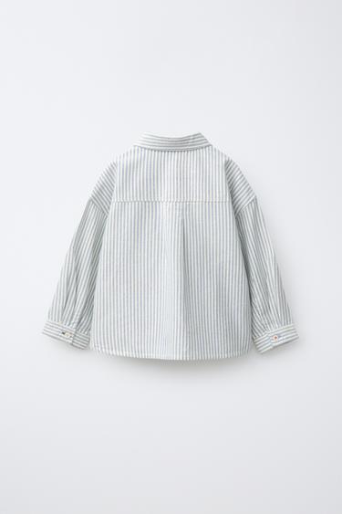 STRIPED SHIRT — Ecru / Blue 2